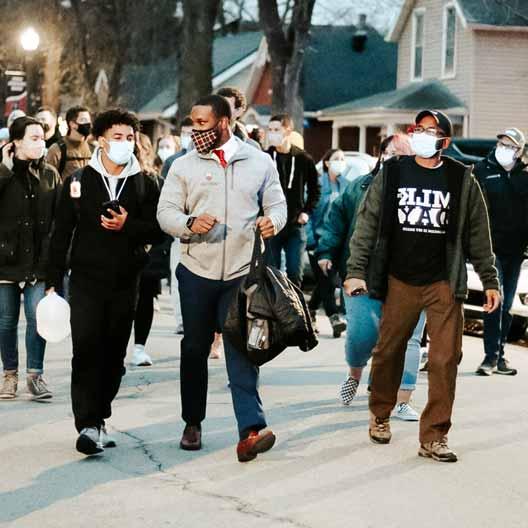 Students during the Martin Luther King, Jr. Day march